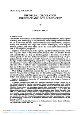 The Neural Circulation. the Use of Analogy in Medicine*