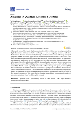 Advances in Quantum-Dot-Based Displays