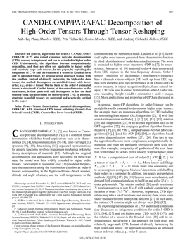 CANDECOMP/PARAFAC Decomposition of High-Order