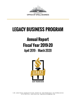 Legacy Business Program Annual Report