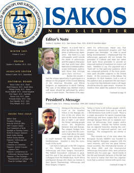 2001 ISAKOS Newsletter Volume I