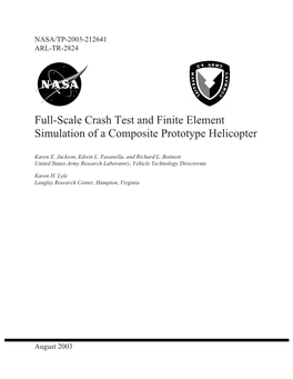 Full-Scale Crash Test and Finite Element Simulation of a Composite Prototype Helicopter