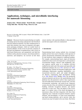 Applications, Techniques, and Microfluidic Interfacing For