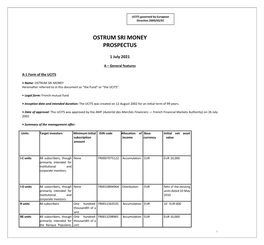 Ostrum Sri Money Prospectus