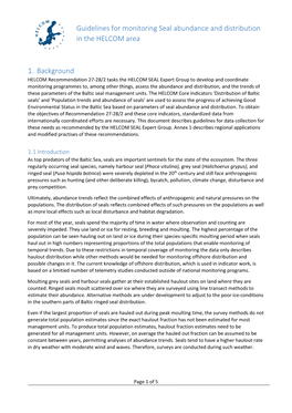 Guidelines for Monitoring Seal Abundance and Distribution in the HELCOM Area