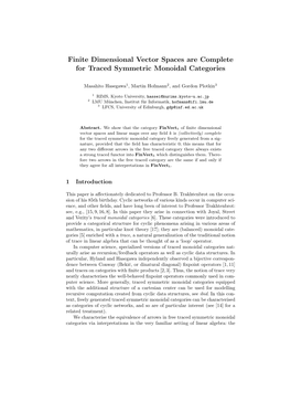 Finite Dimensional Vector Spaces Are Complete for Traced Symmetric Monoidal Categories