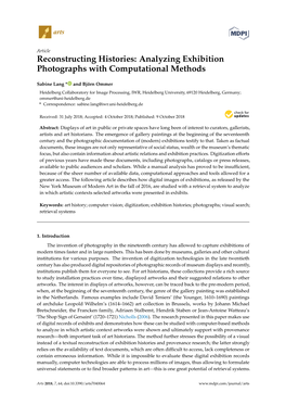 Analyzing Exhibition Photographs with Computational Methods