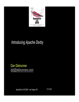 Introducing Apache Derby