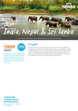 India, Nepal & Sri Lanka