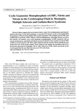 Cyclic Guanosine Monophosphate (CGMP),Nitrite and Nitrate in The