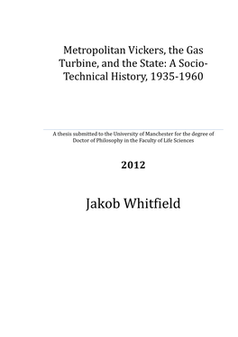 Metropolitan Vickers, the Gas Turbine, and the State: a Socio