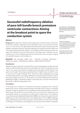 Successful Radiofrequency Ablation of Para-Left Bundle Branch Premature