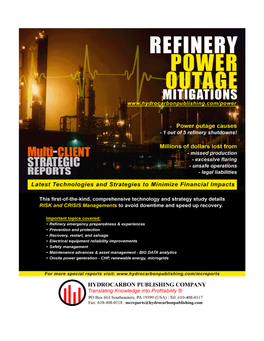 Refinery Power Outage Mitigations Are Based on Two Major Strategies: Risk Management and Crisis Management, As Seen in Figure 2