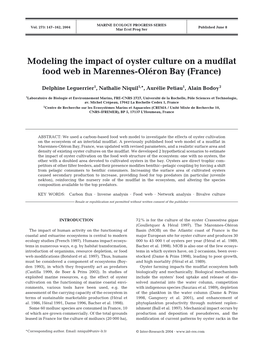 Modeling the Impact of Oyster Culture on a Mudflat Food Web in Marennes-Oléron Bay (France)