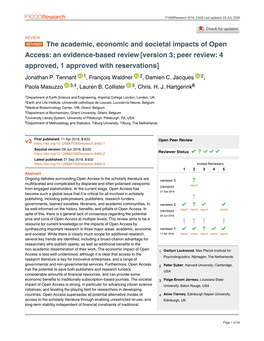 The Academic, Economic and Societal Impacts of Open