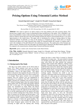 Pricing Options Using Trinomial Lattice Method