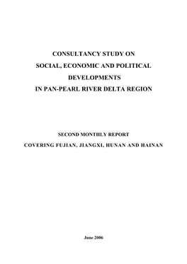 Consultancy Study on Social, Economic and Political Developments in Pan-Pearl River Delta Region