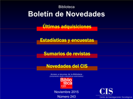 Boletín De Novedades