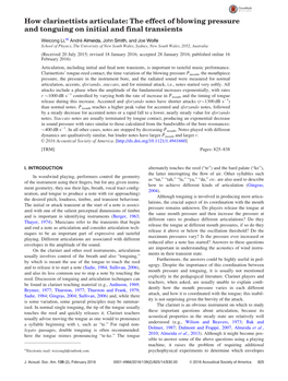 How Clarinettists Articulate: the Effect of Blowing Pressure and Tonguing on Initial and Final Transients