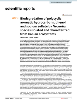 Biodegradation of Polycyclic Aromatic Hydrocarbons, Phenol and Sodium