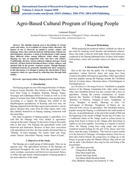 Agro-Based Cultural Program of Hajong People