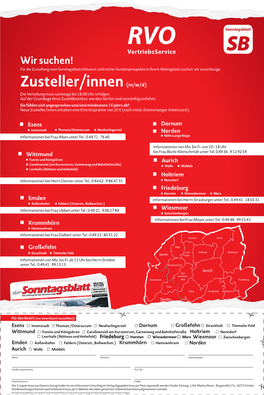 Zusteller/Innen(M/W/D)