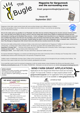 WIND FARM GRANT APPLICATIONS Applications for the Gargunnock Wind Farm Grant Are Now Being Sought