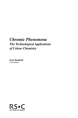 Chromic Phenomena the Technological Applications of Colour Chemistry