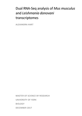 Dual RNA-Seq Analysis of Mus Musculus and Leishmania Donovani Transcriptomes