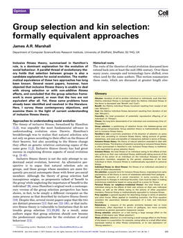 Group Selection and Kin Selection: Formally Equivalent Approaches