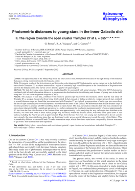 Photometric Distances to Young Stars in the Inner Galactic Disk II