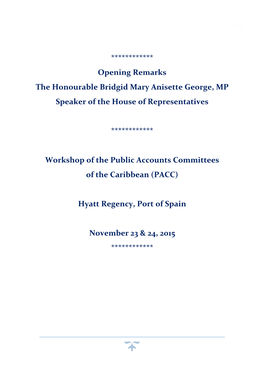 Public Accounts Committees of the Caribbean Workshop