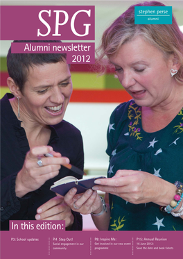 Alumni Newsletter 2012 in This Edition