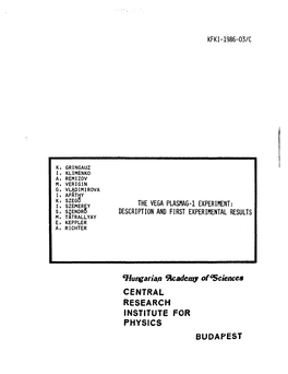 The Vega Plasmag-1 Experiment: S