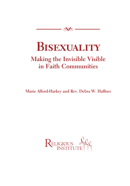 Bisexuality Making the Invisible Visible in Faith Communities