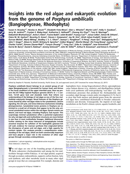 Insights Into the Red Algae and Eukaryotic Evolution From