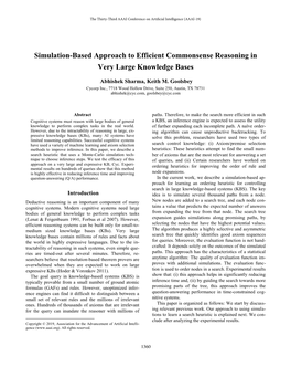 Simulation-Based Approach to Efficient Commonsense Reasoning in Very Large Knowledge Bases