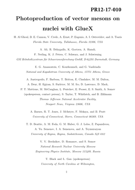 Photoproduction of Vector Mesons on Nuclei with Gluex PR12-17-010