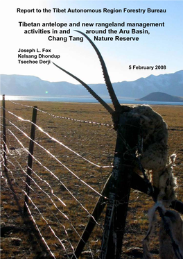 Tibetan Antelope and New Rangeland Management Activities in and Around the Aru Basin, Chang Tang Nature Reserve