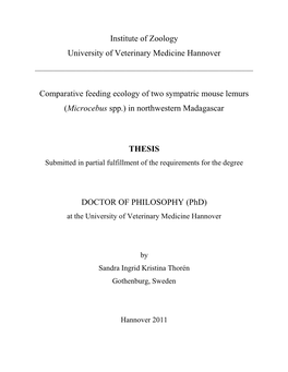 Microcebus Murinus) and the Golden-Brown Mouse Lemur (M