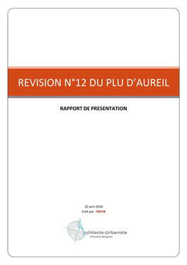 Revision N°12 Du Plu D'aureil