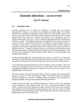 Zoonotic Infections – an Overview