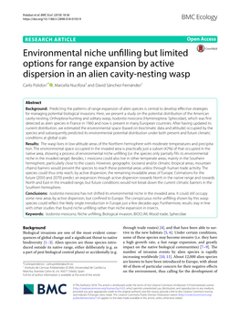 Environmental Niche Unfilling but Limited Options for Range Expansion