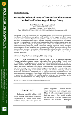 Keunggulan Kelompok Anggrek Vanda Dalam Meningkatkan Variasi Dan Kualitas Anggrek Bunga Potong