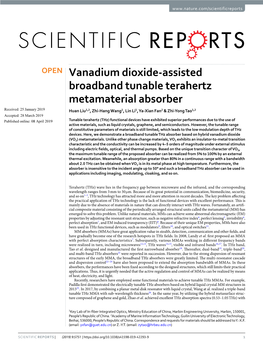 Vanadium Dioxide-Assisted Broadband Tunable Terahertz