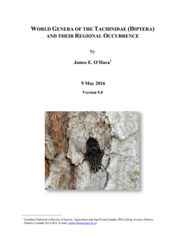World Genera of the Tachinidae (Diptera) and Their Regional Occurrence