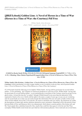 Golden Lion: a Novel of Heroes in a Time of War (Heroes in a Time of War: the Courtney) Online