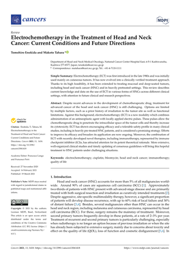 Electrochemotherapy in the Treatment of Head and Neck Cancer: Current Conditions and Future Directions