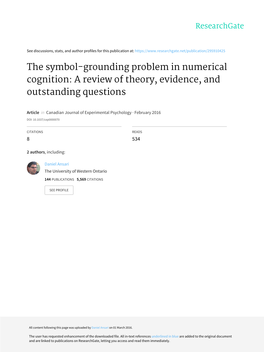 The Symbol-Grounding Problem in Numerical Cognition: a Review of Theory, Evidence, and Outstanding Questions