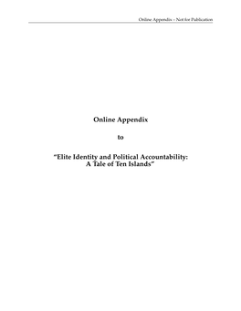 Online Appendix to “Elite Identity and Political Accountability: a Tale Of